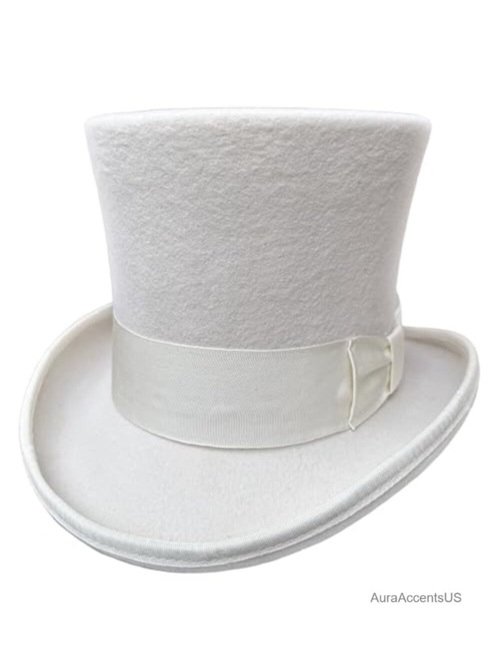 Wool Felt Top Hat 7" Tall Crown Formal Topper for Men & Women Wedding